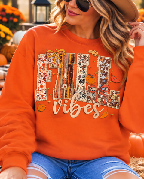Floral Patchwork Fall Vibes Graphic Tee