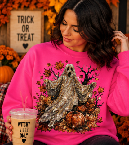 Rhinestone Fall Ghost Graphic