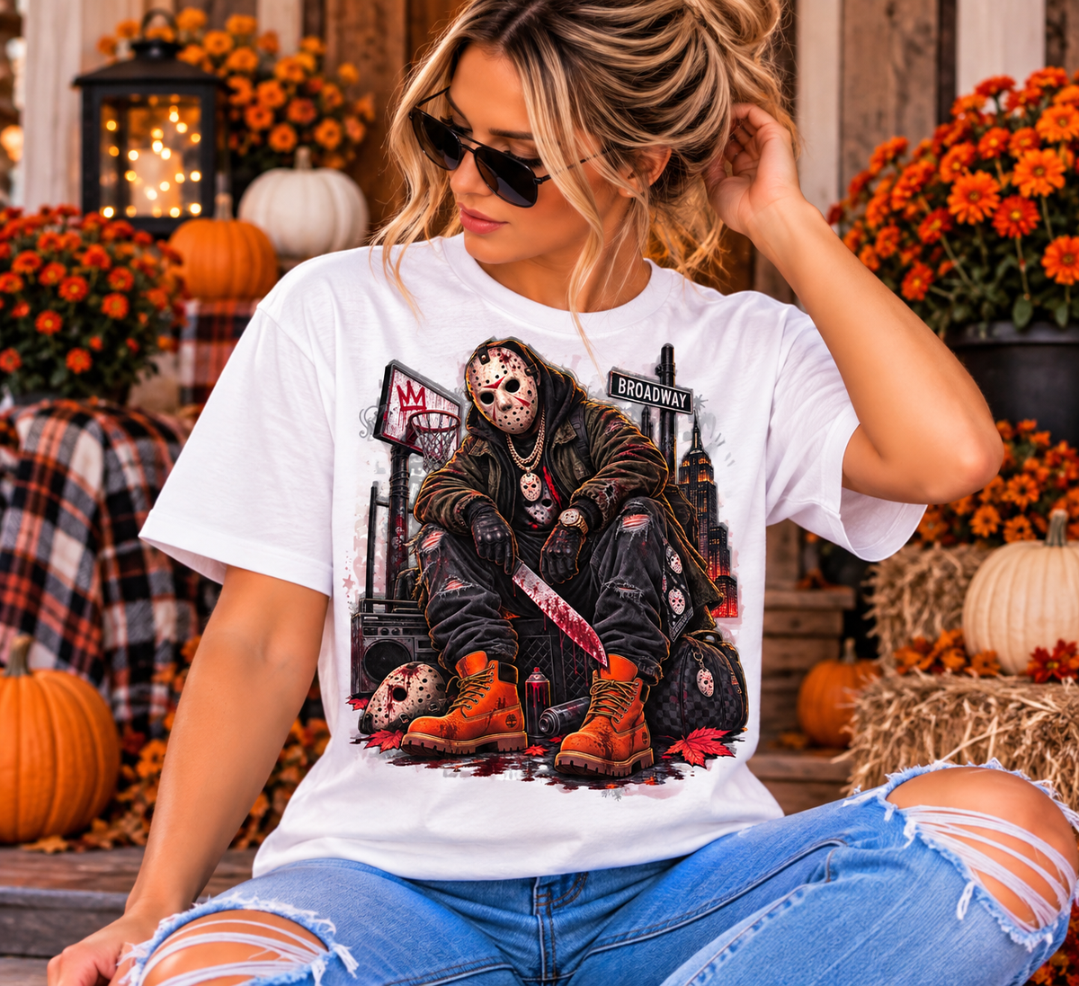 Masked Horror City Graphic Tee