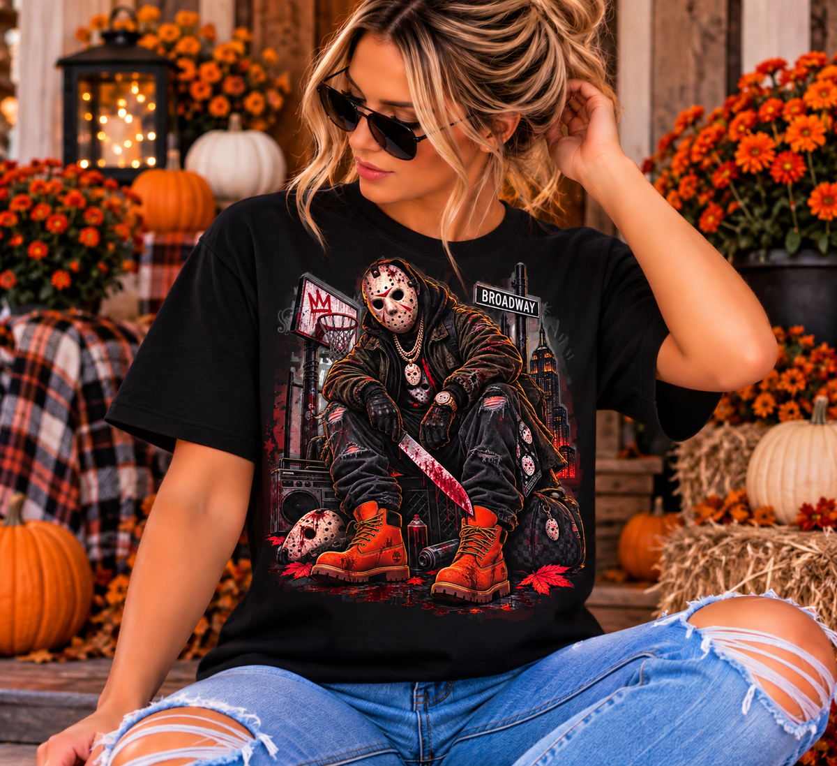 Masked Horror City Graphic Tee