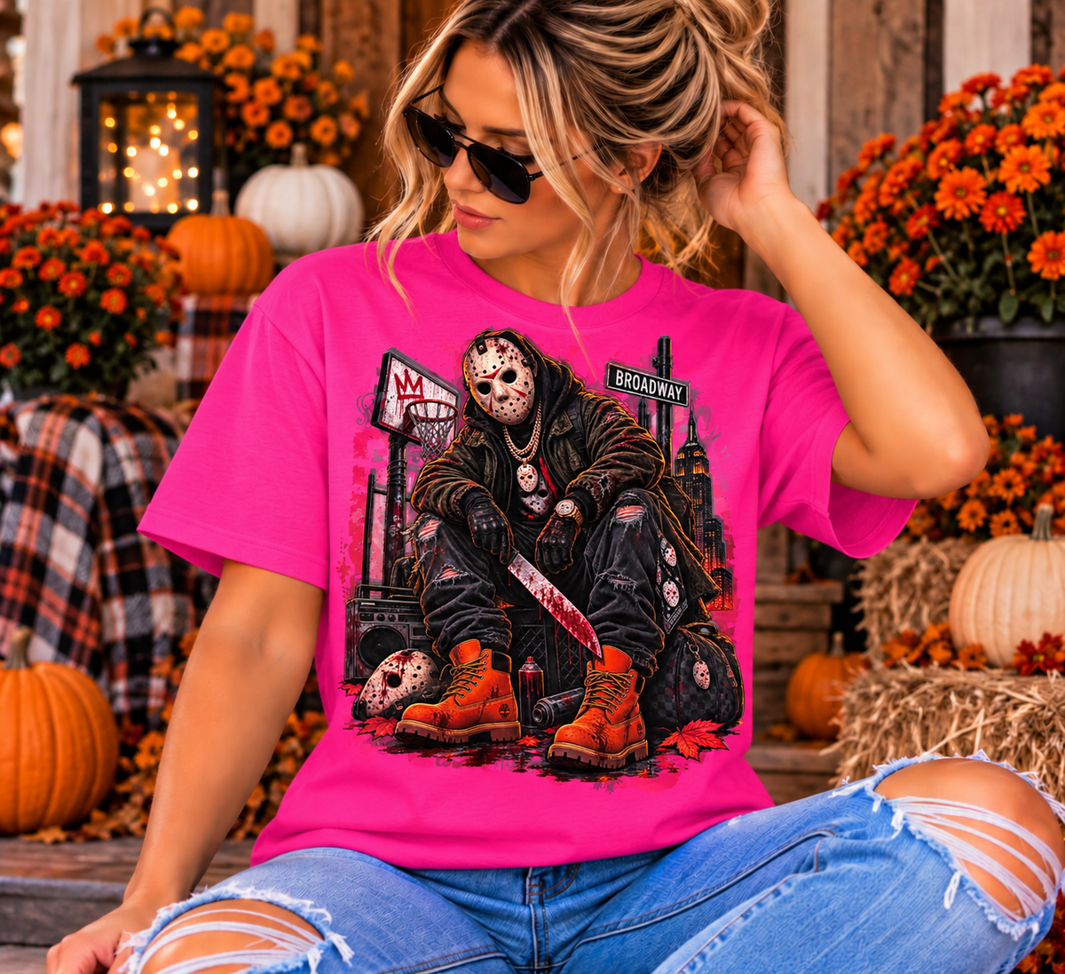 Masked Horror City Graphic Tee
