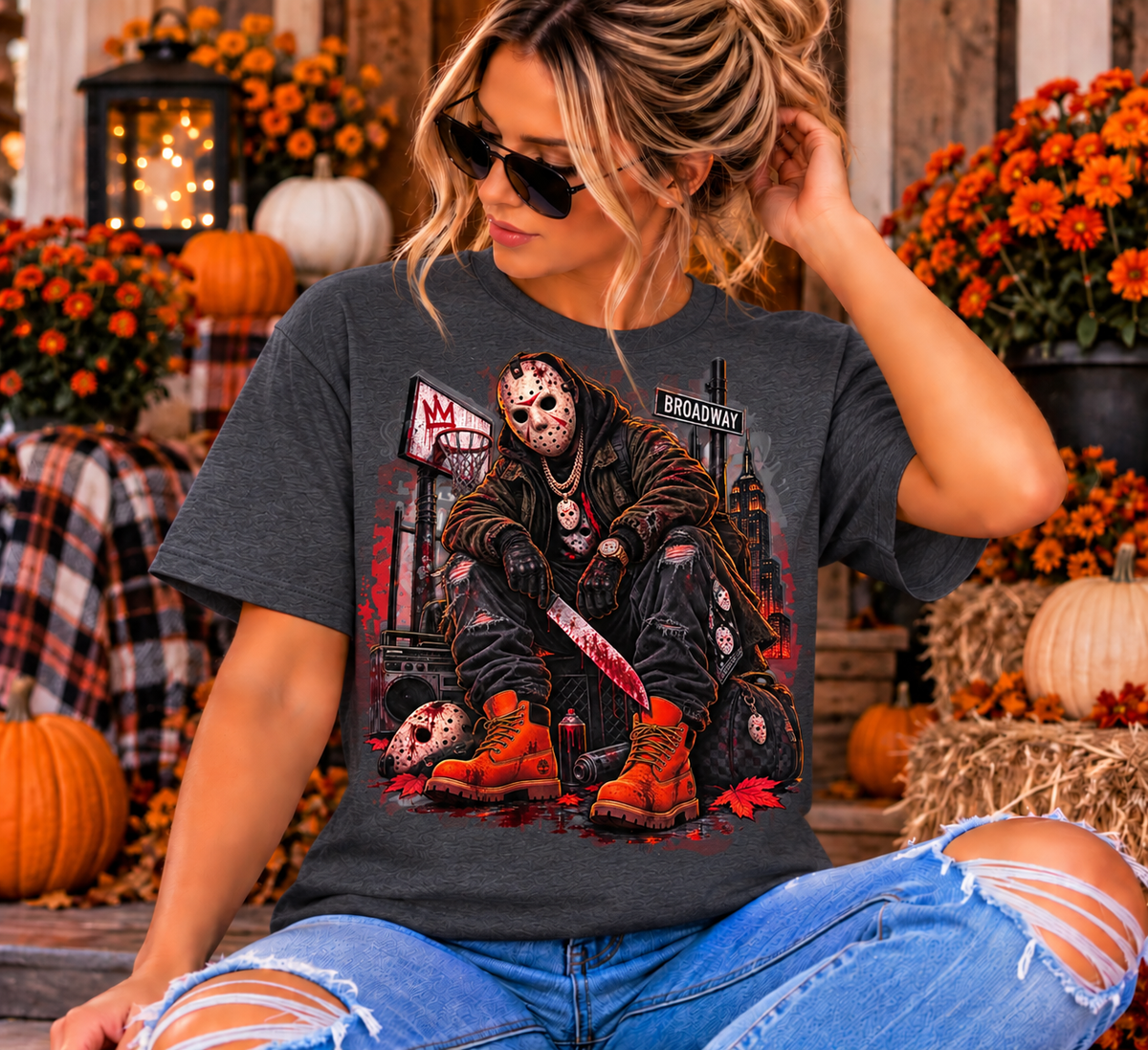 Masked Horror City Graphic Tee