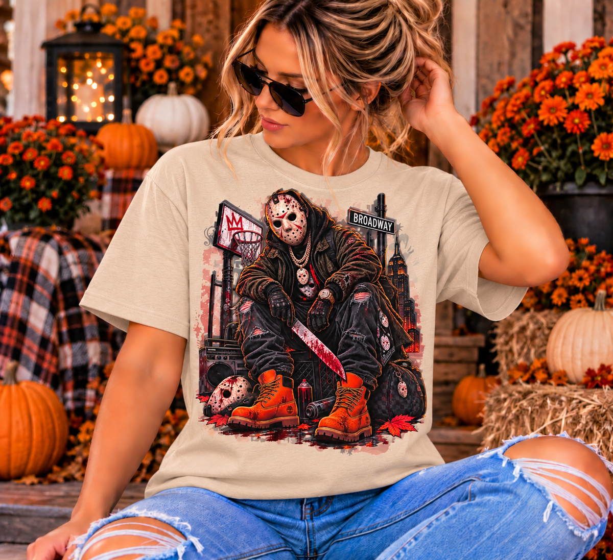 Masked Horror City Graphic Tee
