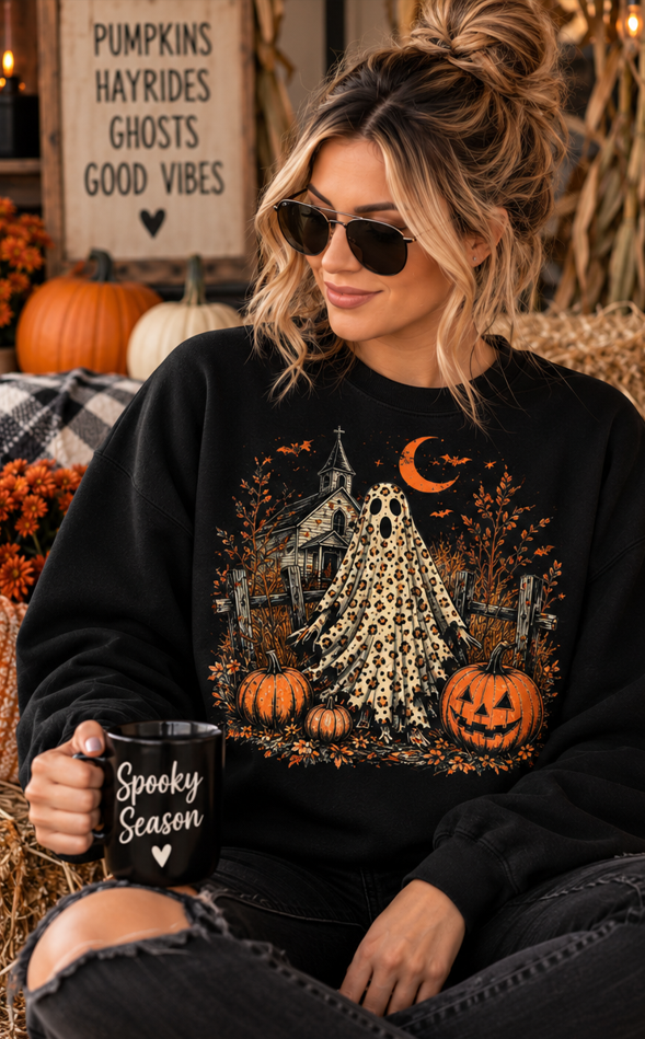 Leopard Ghost Haunted Halloween Graphic