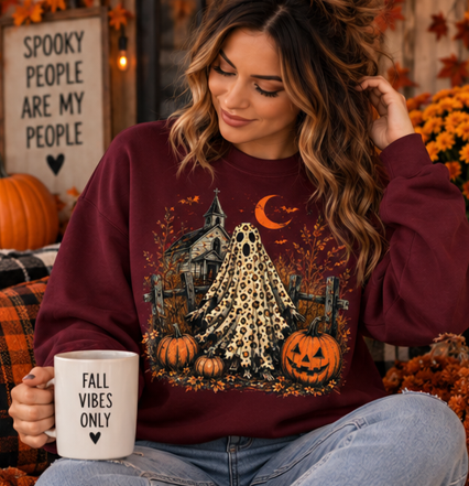 Leopard Ghost Haunted Halloween Graphic