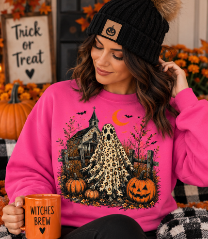 Leopard Ghost Haunted Halloween Graphic