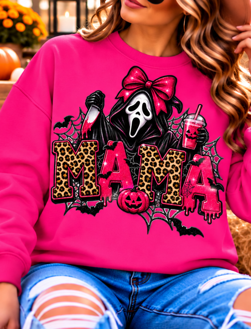 Spooky Mama Leopard Bow Graphic Tee