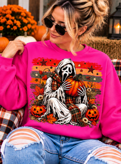 Pumpkin Hug Fall Ghost Graphic Tee