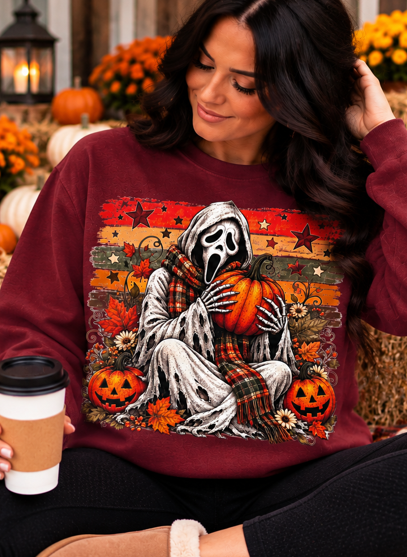 Pumpkin Hug Fall Ghost Graphic Tee