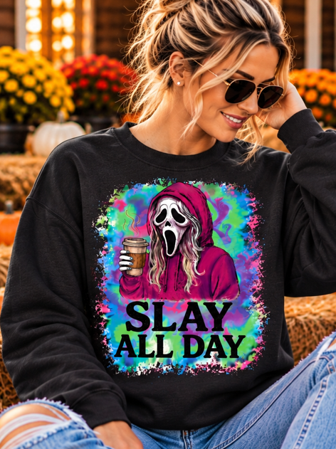 Slay All Day Ghost Graphic Tee