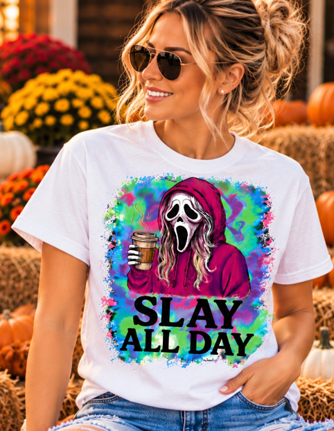 Slay All Day Ghost Graphic Tee