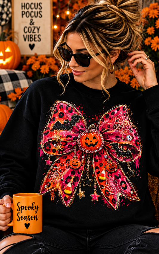 Spooky Leopard Bow Graphic