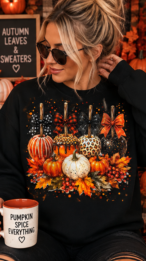 Fall Candy Apples and Pumpkins