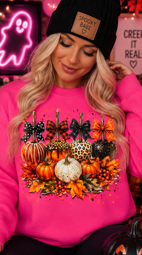 Fall Candy Apples and Pumpkins