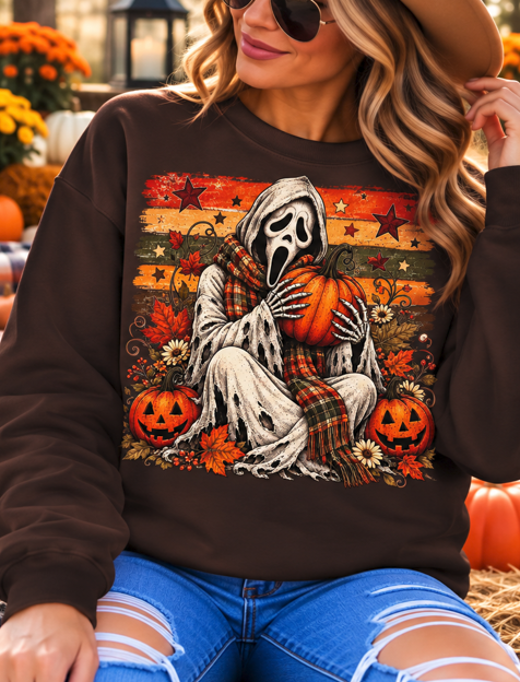 Pumpkin Hug Fall Ghost Graphic Tee