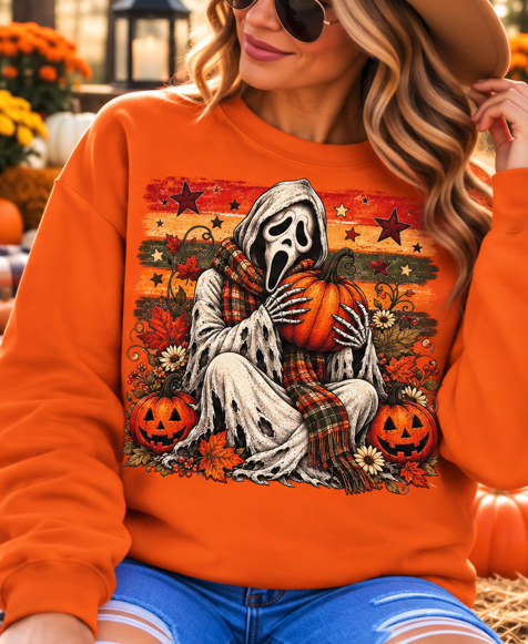 Pumpkin Hug Fall Ghost Graphic Tee