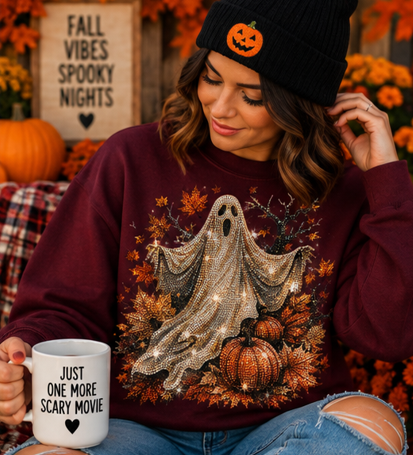 Rhinestone Fall Ghost Graphic