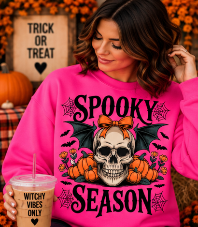Spooky Season Bat Skull Graphic